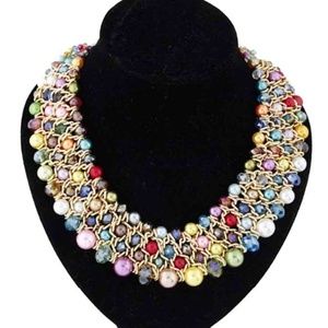 Colorful Simulated Pearl Multi-Layer Necklace
